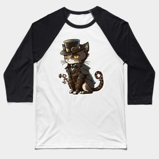 Steampunk Cat cat Baseball T-Shirt